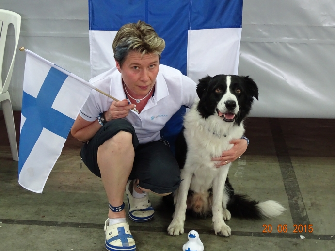 Hopealle yksilökisassa sijoittunut Christa Enqvist-Pukkila ja Tending Able Tiger. Kuva Pete Huotari