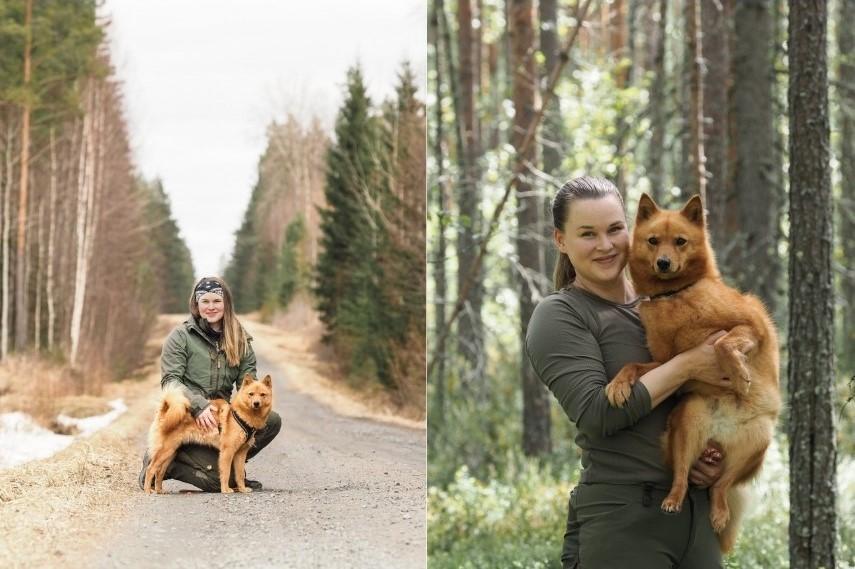 Eveliina Mänty ja suomenpystykorva Kehrä