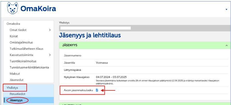 Kuvakaappaus Omakoira-palvelun sivulta