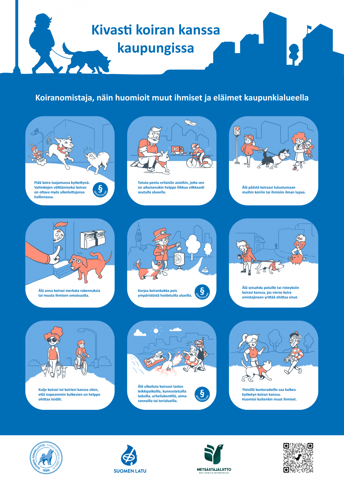 kivasti koiran kanssa kaupungissa etiketti