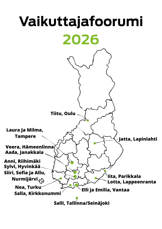 Vaikuttajafoorumi kartalla 2026