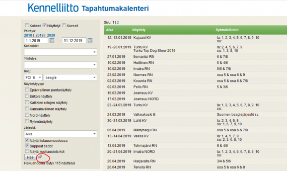 Näyttelyt ketju