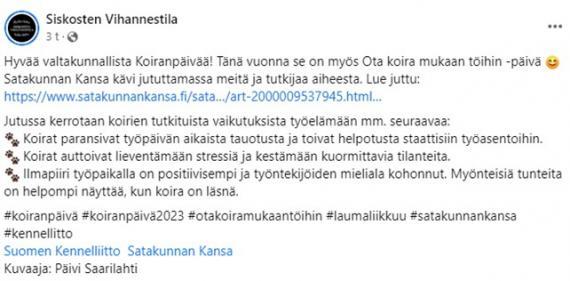 siskosten vihannestila 1 koiranpäivä 2023