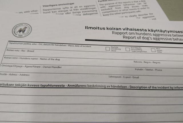 Ilmoitus käyttäytymisestä