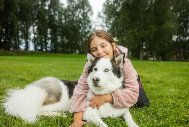 Nuori tyttö ja koira