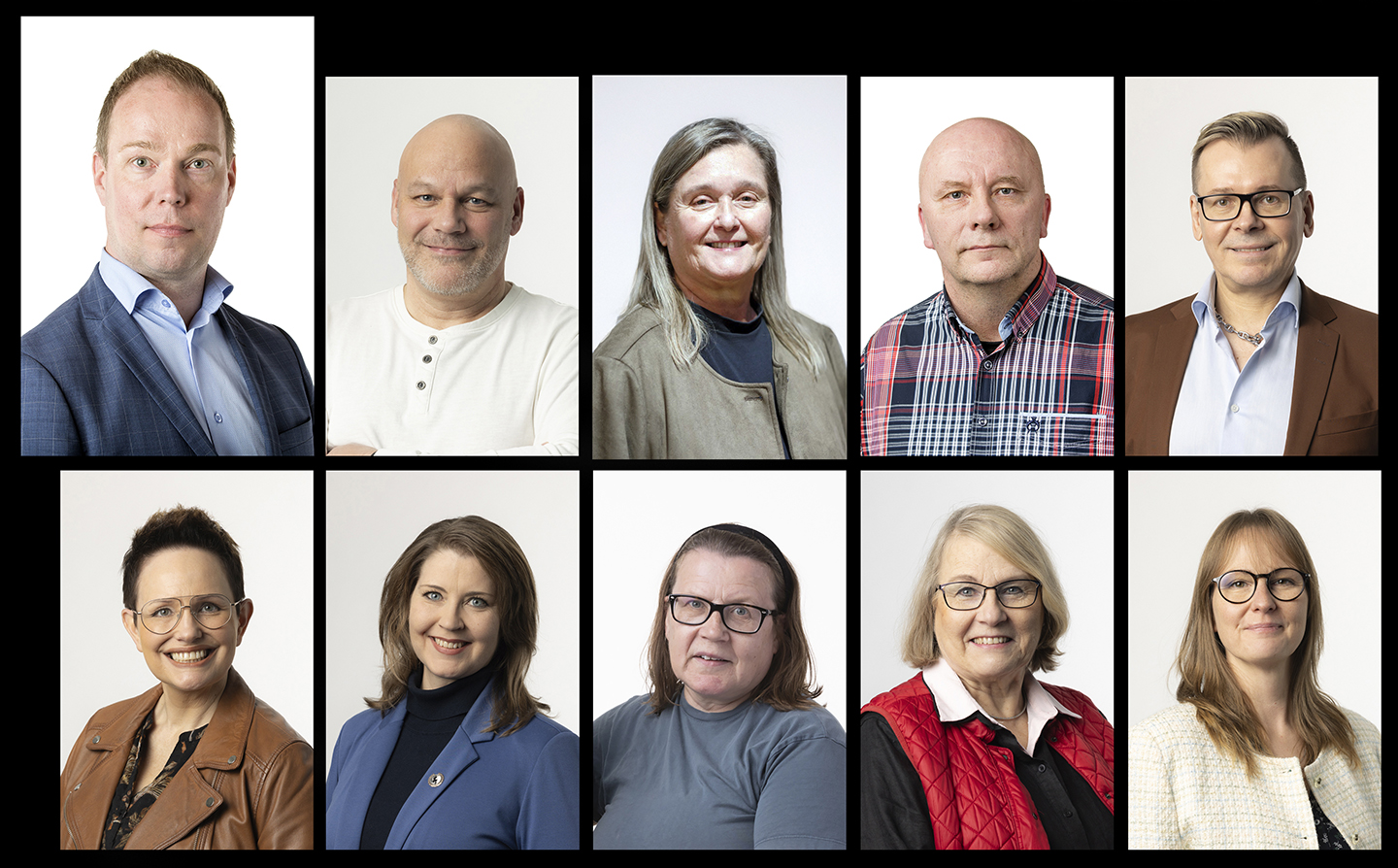 Kennelliitton hallituksen 2026 jäsenet kasvokuvakollaasina
